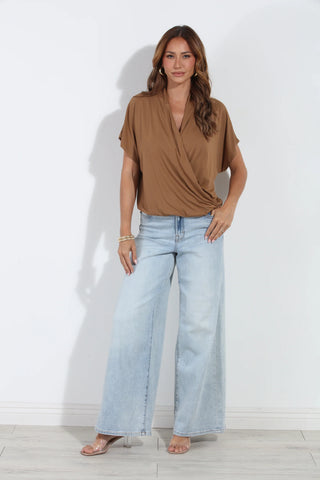 Veronica M / Cupro Surplice Tee-BEST SELLER