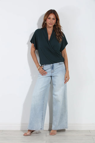 Veronica M / Cupro Surplice Tee-BEST SELLER