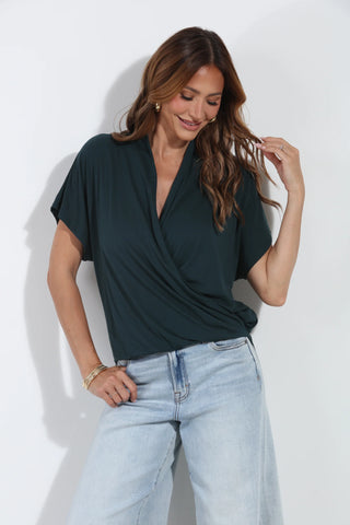 Veronica M / Cupro Surplice Tee-BEST SELLER