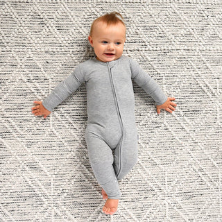 Gigi and Max - Riley Ribbed ZIP Bamboo One Piece Two Way Zipper Baby Outfit