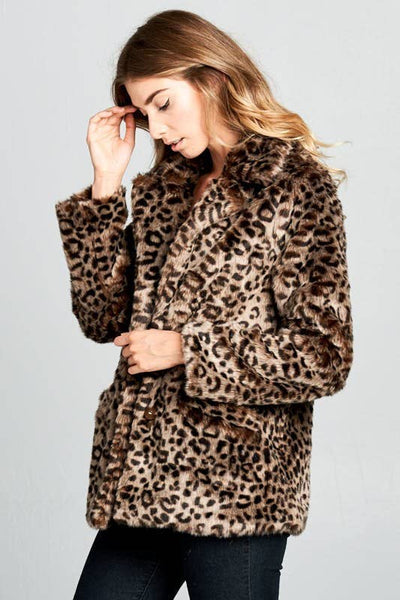 Ellison Leopard Faux Fur Jacket