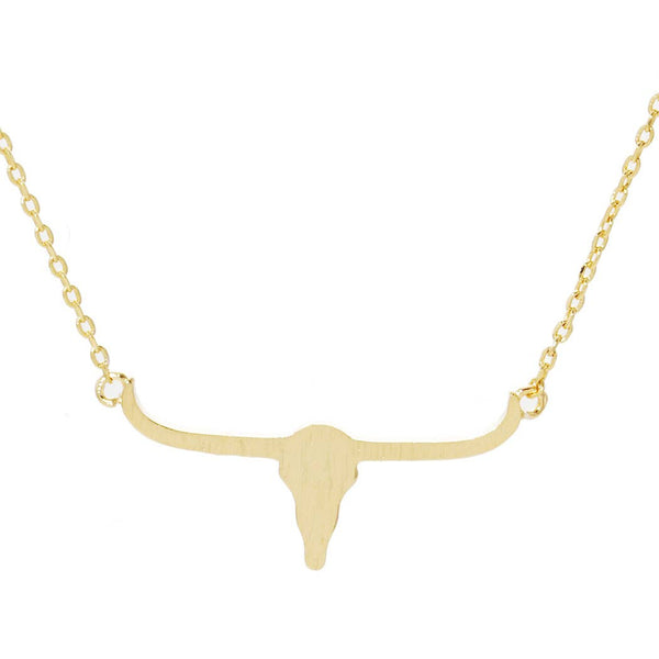 Gold-Dipped Longhorn Charm Necklace