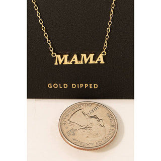 Gold Dipped Mama Pendant Necklace