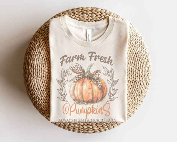 Farm Fresh Pumpkins Fall Womens Graphic Tee