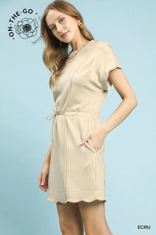 Scarlett Scalloped Drawstring Dress
