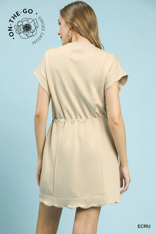 Scarlett Scalloped Drawstring Dress