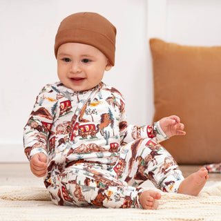 Western Spirit Baby Boy Bamboo Zipper Romper