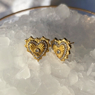 Charmed Heart Stud Earrings