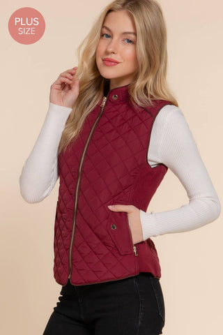 Penelope Plus Piping Quilted Padding Vest
