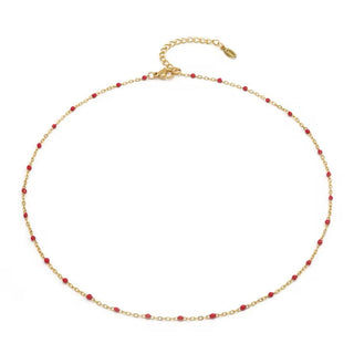 Carly Enamel Ball Chain Necklace