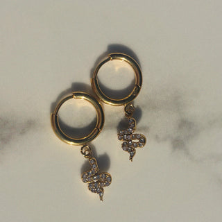 Serpent Pave Charm Huggies