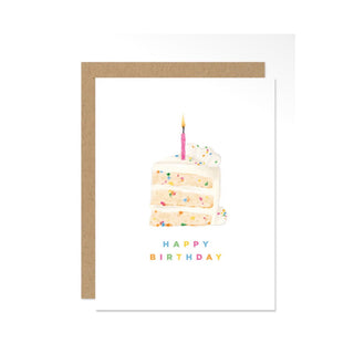 Happy Birthday Funfetti Cake Slice Greeting Card