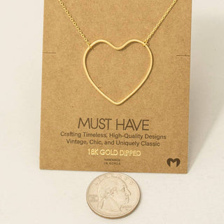 Heart Cutout Pendant Necklace