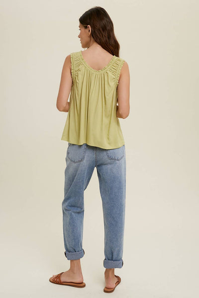 Wishlist Apparel - RUCHED SHOULDER TANK