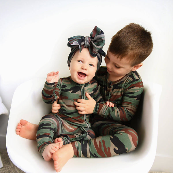 Gigi and Max - Bamboo Baby Pajama Sleepies Little Baby Zip Camo