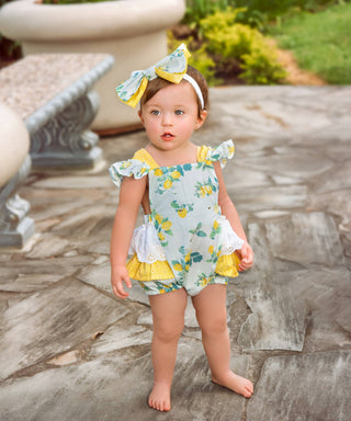 Haute Baby - Haute Baby Lucy's Lemonade Sunsuit for Infants & Toddlers