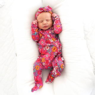 Gigi and Max - Posie RUFFLE ZIP Bamboo One Piece Floral Baby Outfit