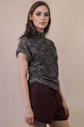 Leopard Soft Knit Vest Top