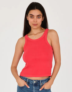 Dear John- Tamia Cropped Racerback Tank- Red