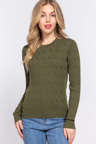 Cable Knit Basic Sweater