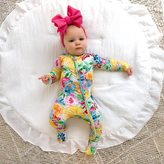 Gigi and Max - Lillyana RUFFLE ZIP Bamboo Baby Sleepies Little Outfit