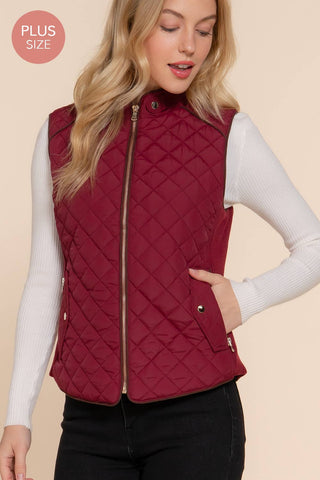 Penelope Plus Piping Quilted Padding Vest