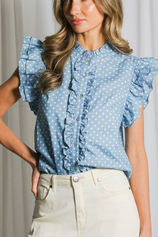 Paula Playful Polka Dot Ruffle Top