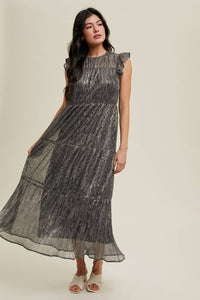 Tina Tiered Lurex Maxi Dressed