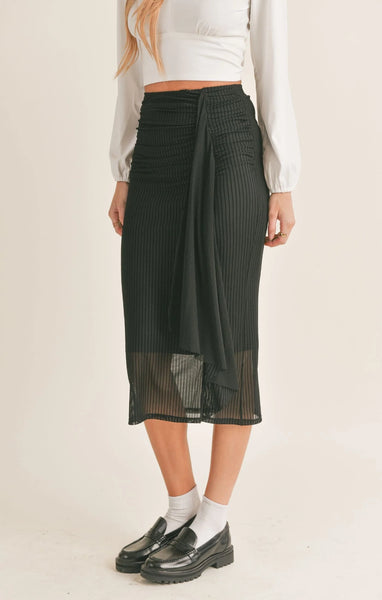 Sage The Label- Lady Dynamite Ruched Midi Skirt