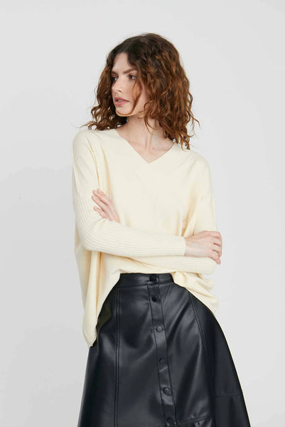 Deluc- Velvet Sweater- Ivory