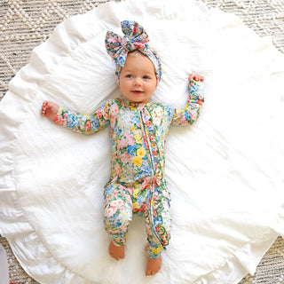 Gigi and Max - Joanna RUFFLE ZIP Bamboo One Piece Floral Baby Clothing
