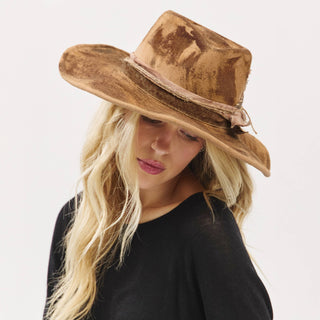 Rustic Cowgirl Feather and Band Fedora Hat