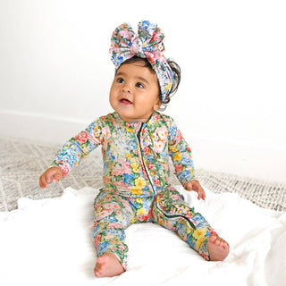Gigi and Max - Joanna RUFFLE ZIP Bamboo One Piece Floral Baby Clothing
