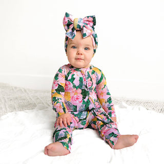 Gigi and Max - Luana RUFFLE ZIP Bamboo One Piece Floral Baby Outfit