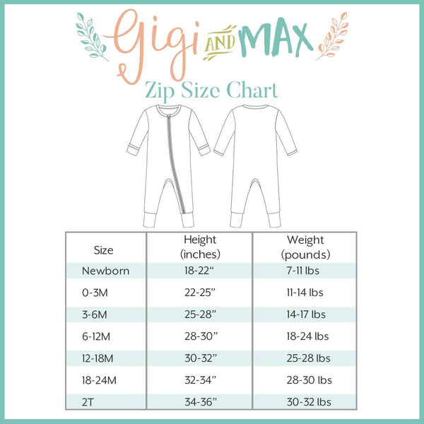 Gigi and Max - Bamboo Baby Pajama Sleepies Little Baby Zip Rory