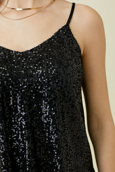 Shiloh Sequin Cami-Black