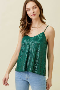 Shiloh Sequin Cami-Green