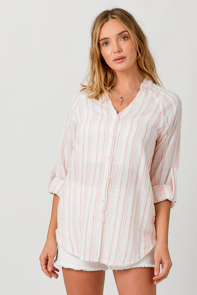 Double Cloth Fray Bottom Shirt