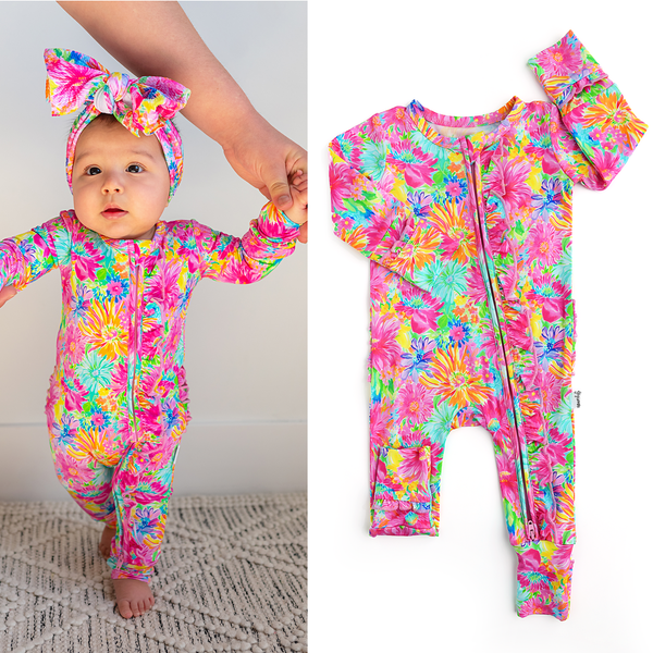 Gigi and Max - Bamboo Baby Pajama Sleepies Little Baby Ruffle Zip Kimberly