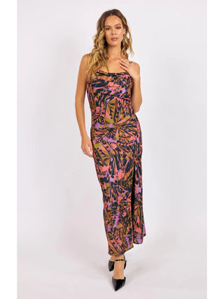 Butterfly Kiss High Slit Maxi Slip Dress
