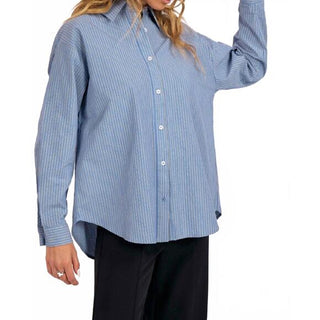 MICROSTRIPE BACKTIE OVERSIZED BUTTON DOWN