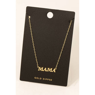 Gold Dipped Mama Pendant Necklace