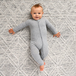 Gigi and Max - Riley Ribbed ZIP Bamboo One Piece Two Way Zipper Baby Outfit