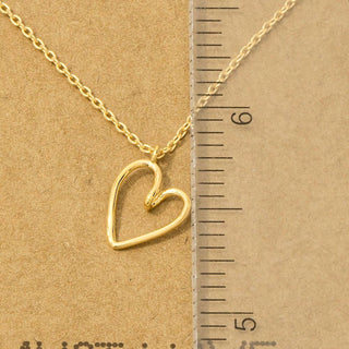 Gold Dipped Wire Heart Pendant Necklace