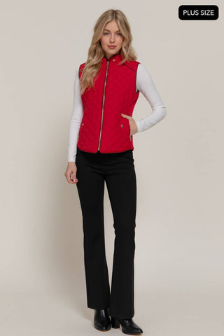 Penelope Plus Piping Quilted Padding Vest