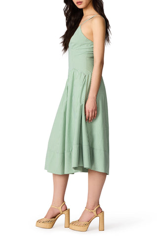 Una Stripe Seersucker Midi Dress