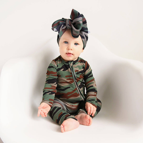 Gigi and Max - Bamboo Baby Pajama Sleepies Little Baby Zip Camo