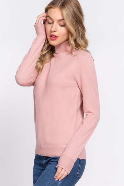 Long Sleeve Viscose Turtle Neck Sweater