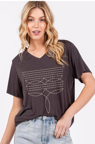 ToeStitch V Neck Tee