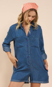 It's Pouring Denim Romper